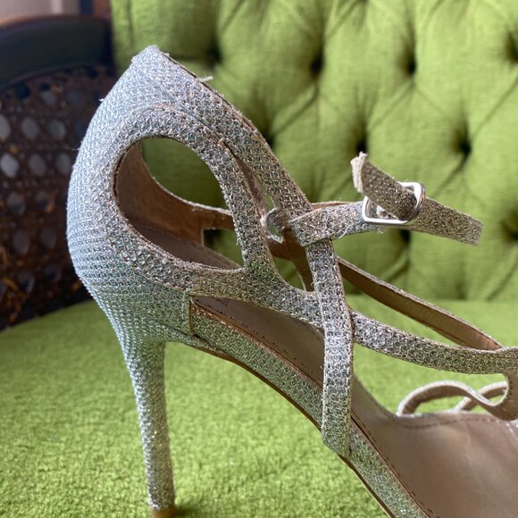 Badgley Mischka Sparkly Strappy Heels - Picture 3 of 4